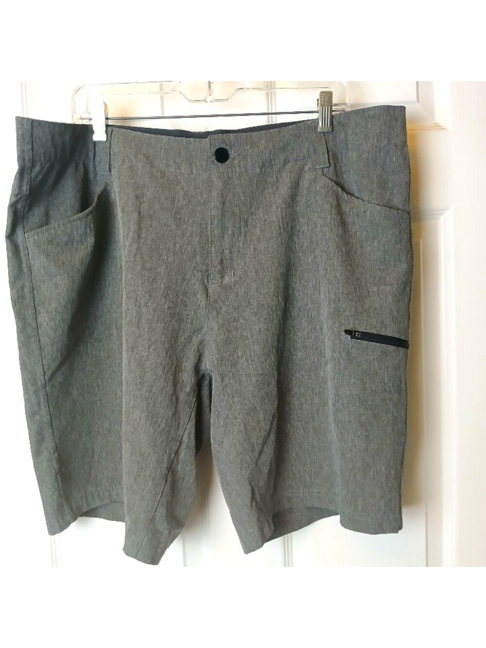 ZeroXposur Shorts Travel Series Mens 38 Heather Slate Gray Polyester Stretch D20